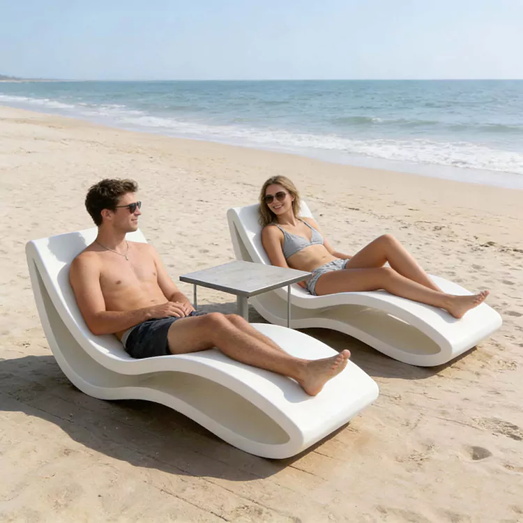 Waterproof Fiberglass Poolside UV Resistant Outdoor Lounger