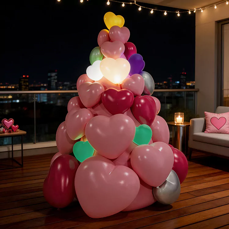 GRP Heart Shaped Stacked Balloon Sculpture