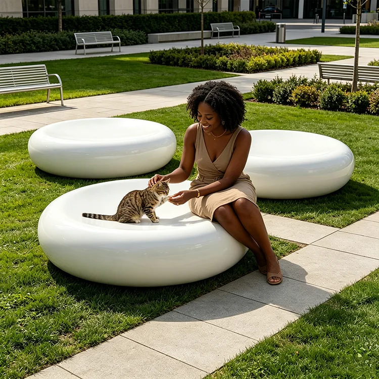 Commercial FRP Pebble Bench