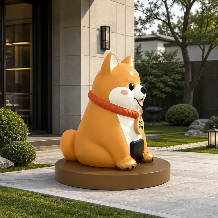 Fiberglass Fortune Dog Sculpture
