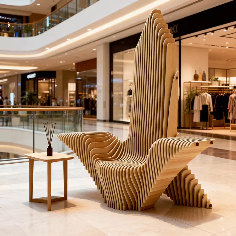 Parametrisk høj ryg skulptur accent stol